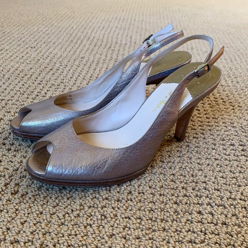 Gold Cole Haan Nike Air Peep Toe